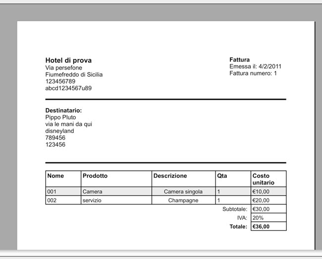 FATTURE BOOKING SCARICARE